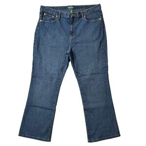 LRL Lauren Jeans Classic Bootcut Jean Sz 16 Women’s Dark Blue Denim Ralph Lauren
